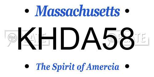 KHDA58 Massachusetts License Plate