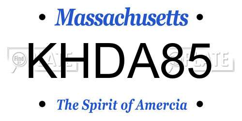 KHDA85 Massachusetts License Plate