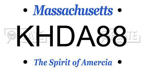 KHDA88 Massachusetts License Plate