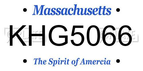 KHG5066 Massachusetts License Plate