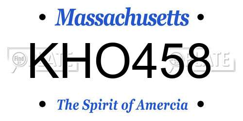 KHO458 Massachusetts License Plate