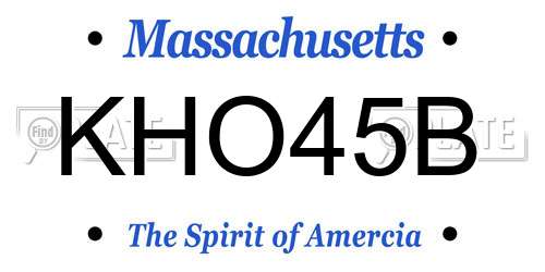 KHO45B Massachusetts License Plate