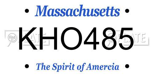 KHO485 Massachusetts License Plate