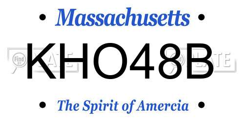 KHO48B Massachusetts License Plate