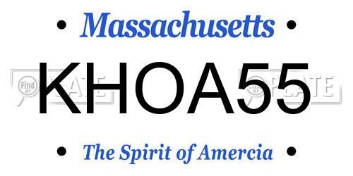 KHOA55 Massachusetts License Plate