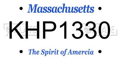 KHP1330 Massachusetts License Plate