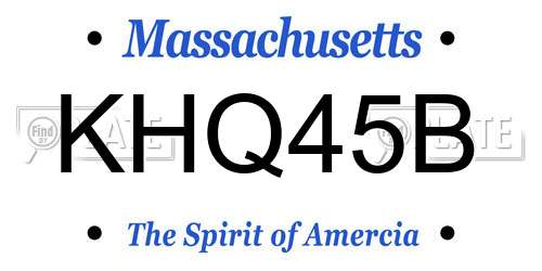 KHQ45B Massachusetts License Plate