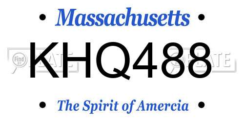 KHQ488 Massachusetts License Plate