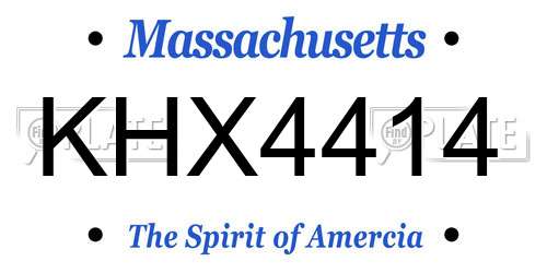 KHX4414 Massachusetts License Plate