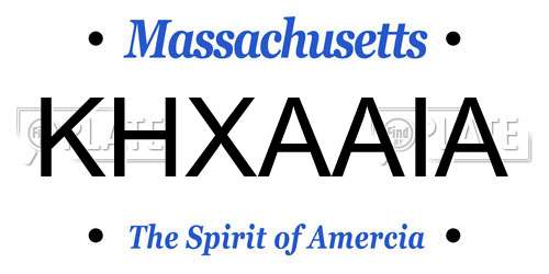 KHXAAIA Massachusetts License Plate