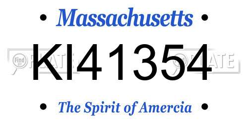 KI41354 Massachusetts License Plate