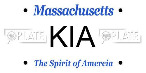 KIA Massachusetts License Plate