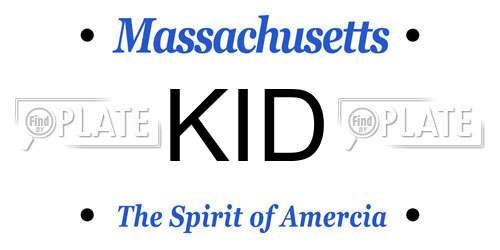 KID Massachusetts License Plate