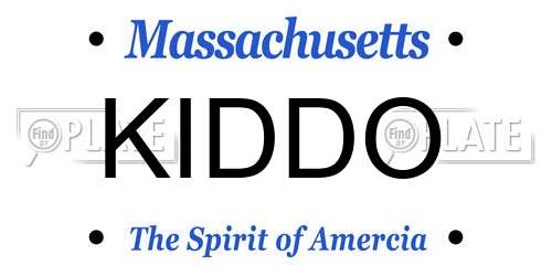 KIDDO Massachusetts License Plate