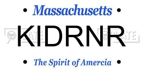 KIDRNR Massachusetts License Plate