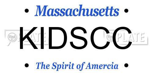 KIDSCC Massachusetts License Plate