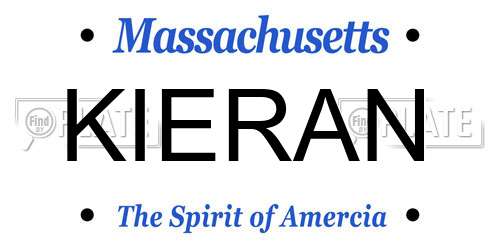 KIERAN Massachusetts License Plate