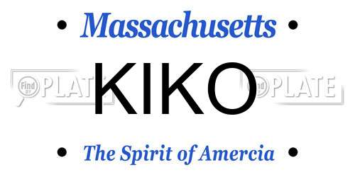 KIKO Massachusetts License Plate