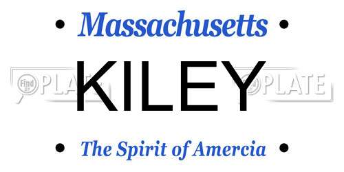 KILEY Massachusetts License Plate