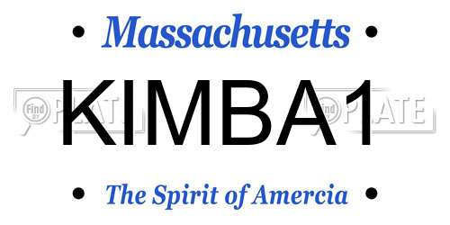KIMBA1 Massachusetts License Plate