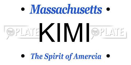KIMI Massachusetts License Plate
