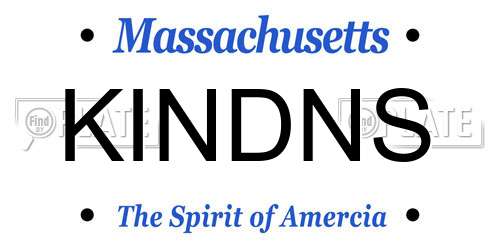 KINDNS Massachusetts License Plate
