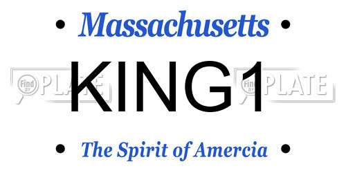 KING1 Massachusetts License Plate