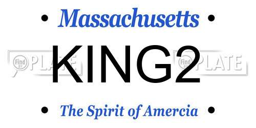 KING2 Massachusetts License Plate