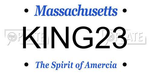 KING23 Massachusetts License Plate