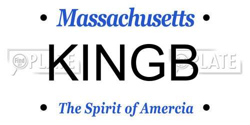 KINGB Massachusetts License Plate