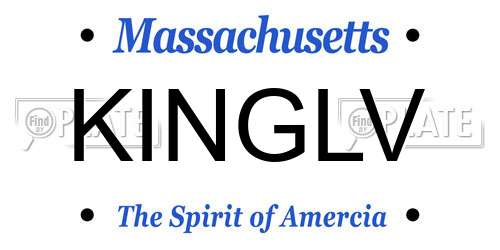 KINGLV Massachusetts License Plate