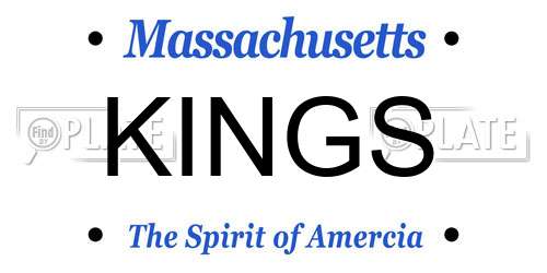 KINGS Massachusetts License Plate