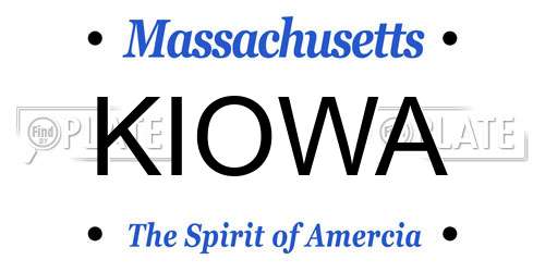 KIOWA Massachusetts License Plate