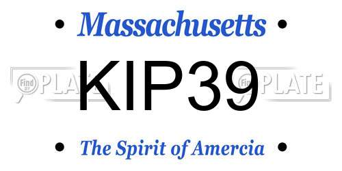 KIP39 Massachusetts License Plate