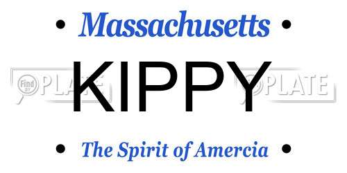 KIPPY Massachusetts License Plate