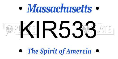 KIR533 Massachusetts License Plate