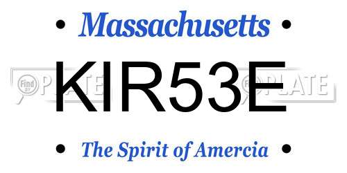 KIR53E Massachusetts License Plate