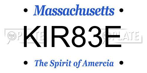 KIR83E Massachusetts License Plate