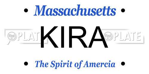 KIRA Massachusetts License Plate