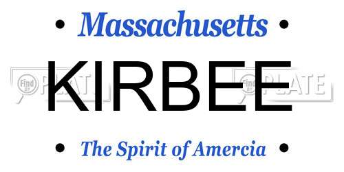 KIRBEE Massachusetts License Plate