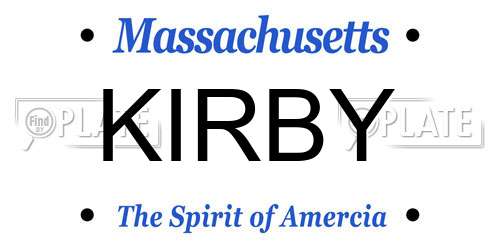 KIRBY Massachusetts License Plate