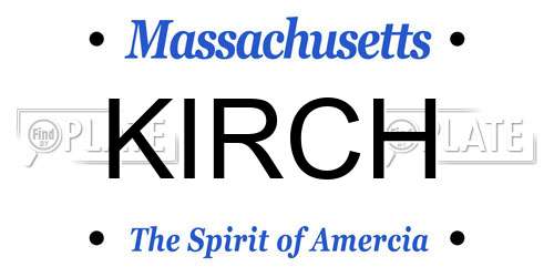 KIRCH Massachusetts License Plate