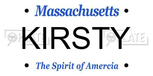 KIRSTY Massachusetts License Plate