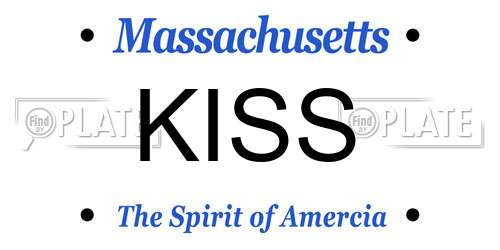 KISS Massachusetts License Plate
