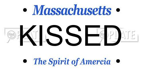 KISSED Massachusetts License Plate