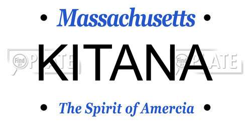 KITANA Massachusetts License Plate