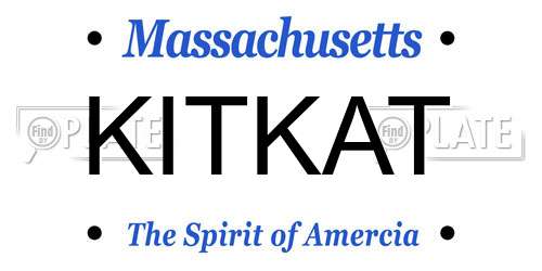 KITKAT Massachusetts License Plate