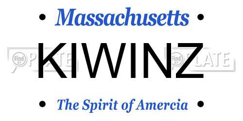 KIWINZ Massachusetts License Plate