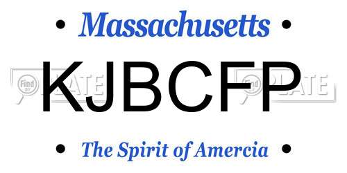 KJBCFP Massachusetts License Plate