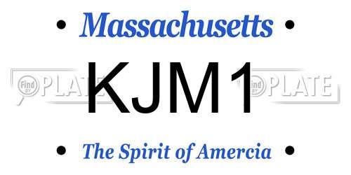 KJM1 Massachusetts License Plate